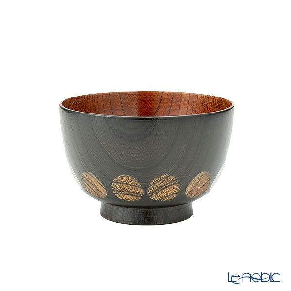 井助 漆器 汁椀 漆切子 黒 木製（けやき）／漆塗り 11.5×H7.5cm NC-561