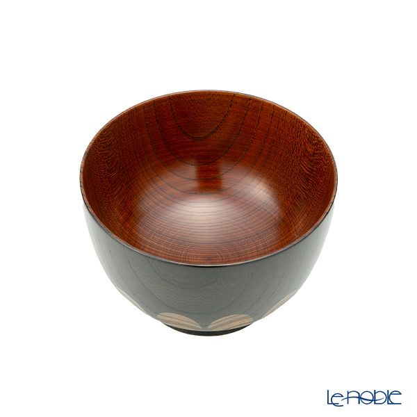 井助 漆器 汁椀 漆切子 黒 木製（けやき）／漆塗り 11.5×H7.5cm NC-561