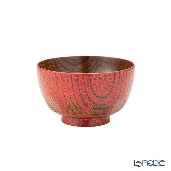 井助 漆器 汁椀 小 （子供用） 漆切子 朱 木製（けやき）／漆塗り 9.5×H6cm NC-568