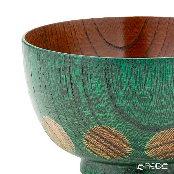 井助 漆器 汁椀 小 （子供用） 漆切子 緑 木製（けやき）／漆塗り 9.5×H6cm NC-568