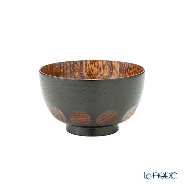 井助 漆器 汁椀 小 （子供用） 漆切子 黒 木製（けやき）／漆塗り 9.5×H6cm NC-568