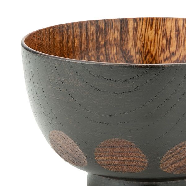 井助 漆器 汁椀 小 （子供用） 漆切子 黒 木製（けやき）／漆塗り 9.5×H6cm NC-568