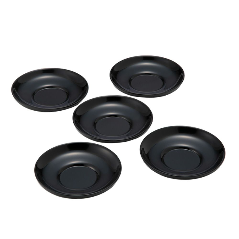 井助 茶托 だるま 黒 5枚セット 直径12×高さ2cm 12-05804