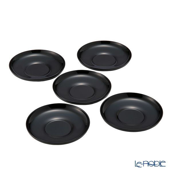 井助 茶托 だるま 溜 5枚セット 直径12×高さ2cm 12-05905