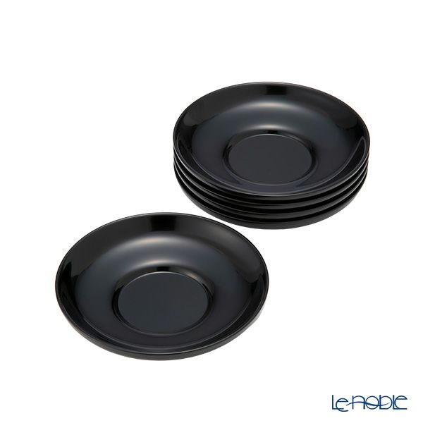 井助 茶托 だるま 溜 5枚セット 直径12×高さ2cm 12-05905