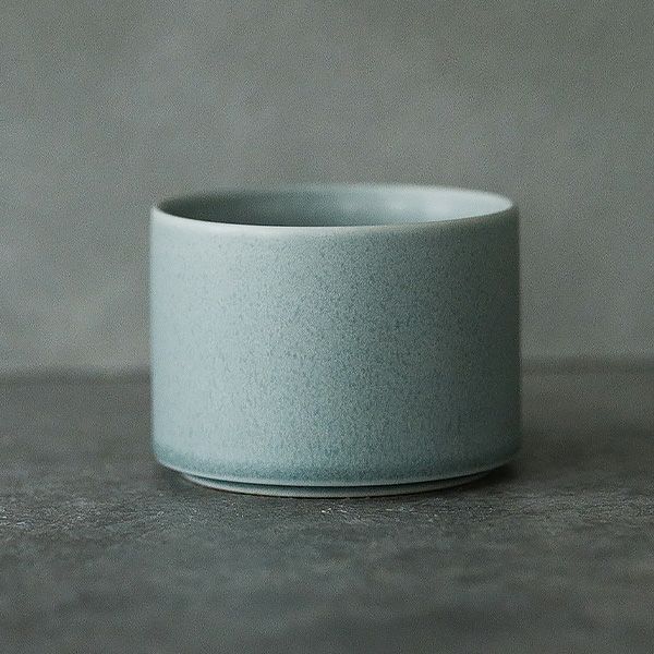 きほんのうつわ リサイクル土カップ（高台付き） 200ml 灰青 滝呂焼