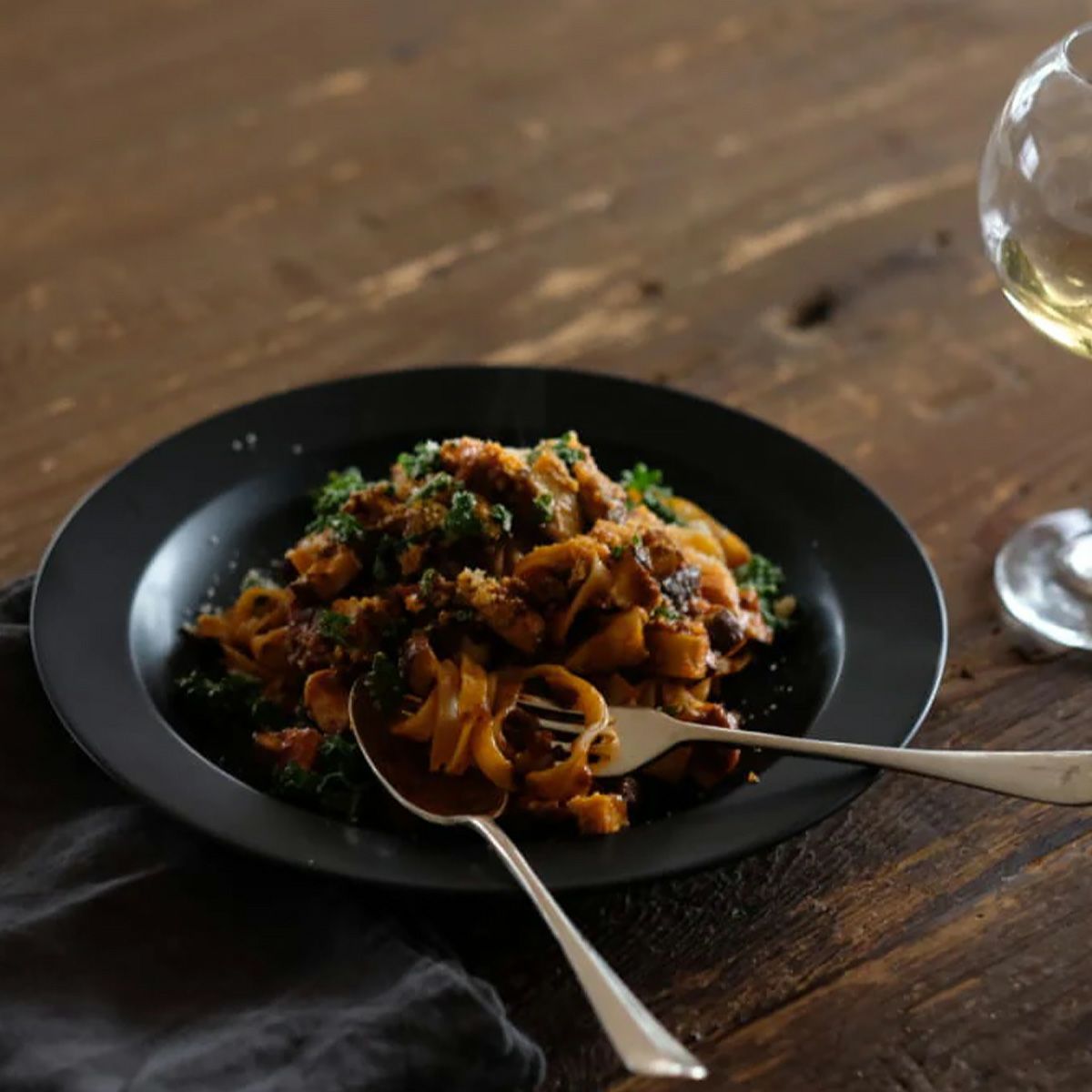 きほんのうつわ 大皿／プレート 24cm 黒 滝呂焼