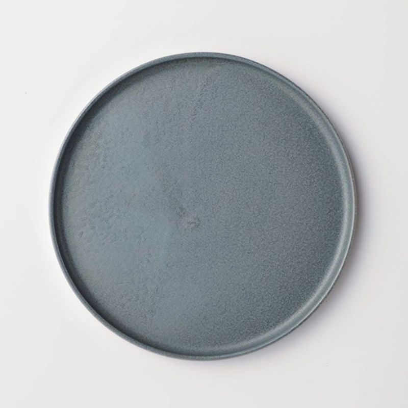 きほんのうつわ 切立プレート（高台付き） 灰 21cm 滝呂焼 ※原料の一部にリサイクル土を利用