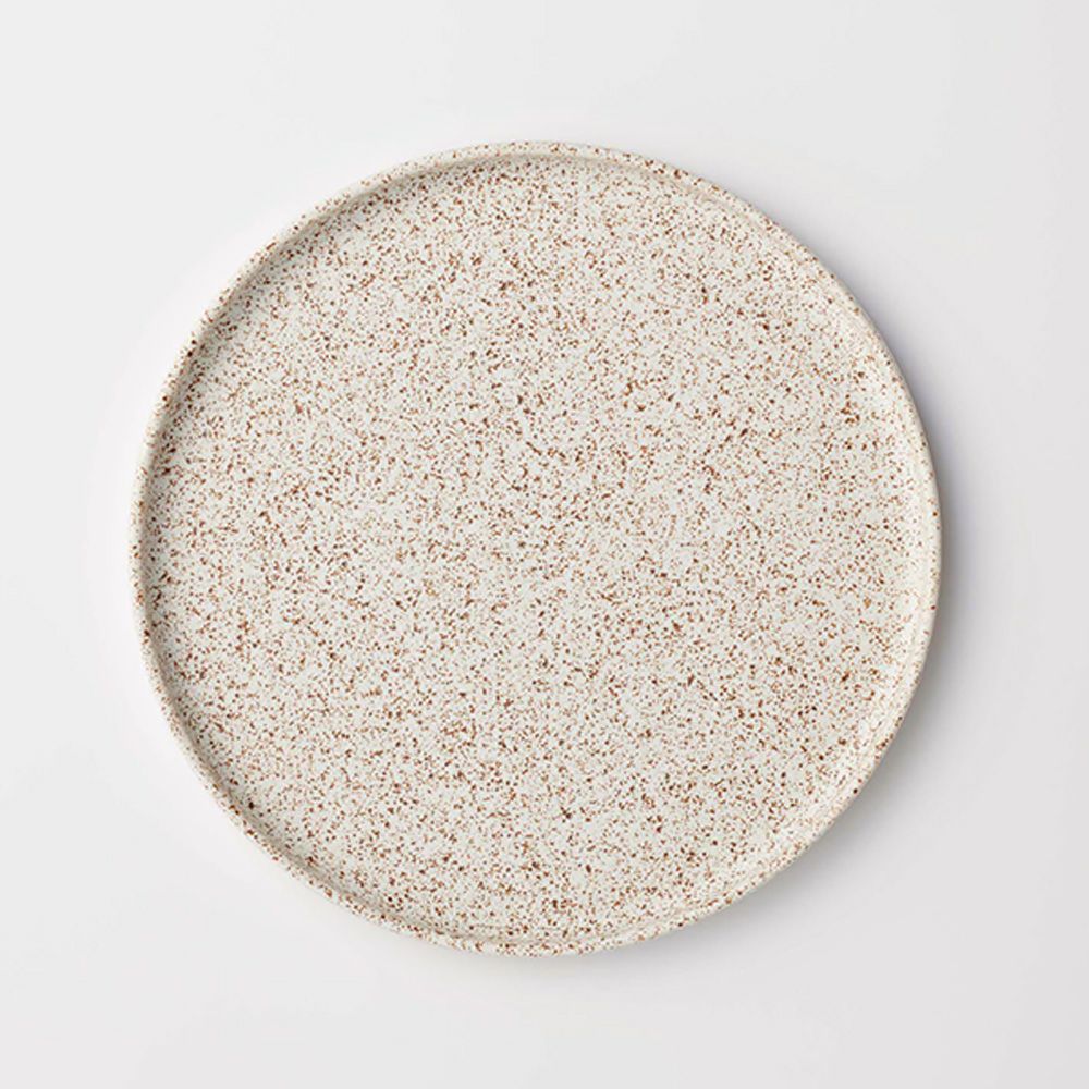 きほんのうつわ 切立プレート（高台付き） 錆点 21cm 滝呂焼 ※原料の一部にリサイクル土を利用