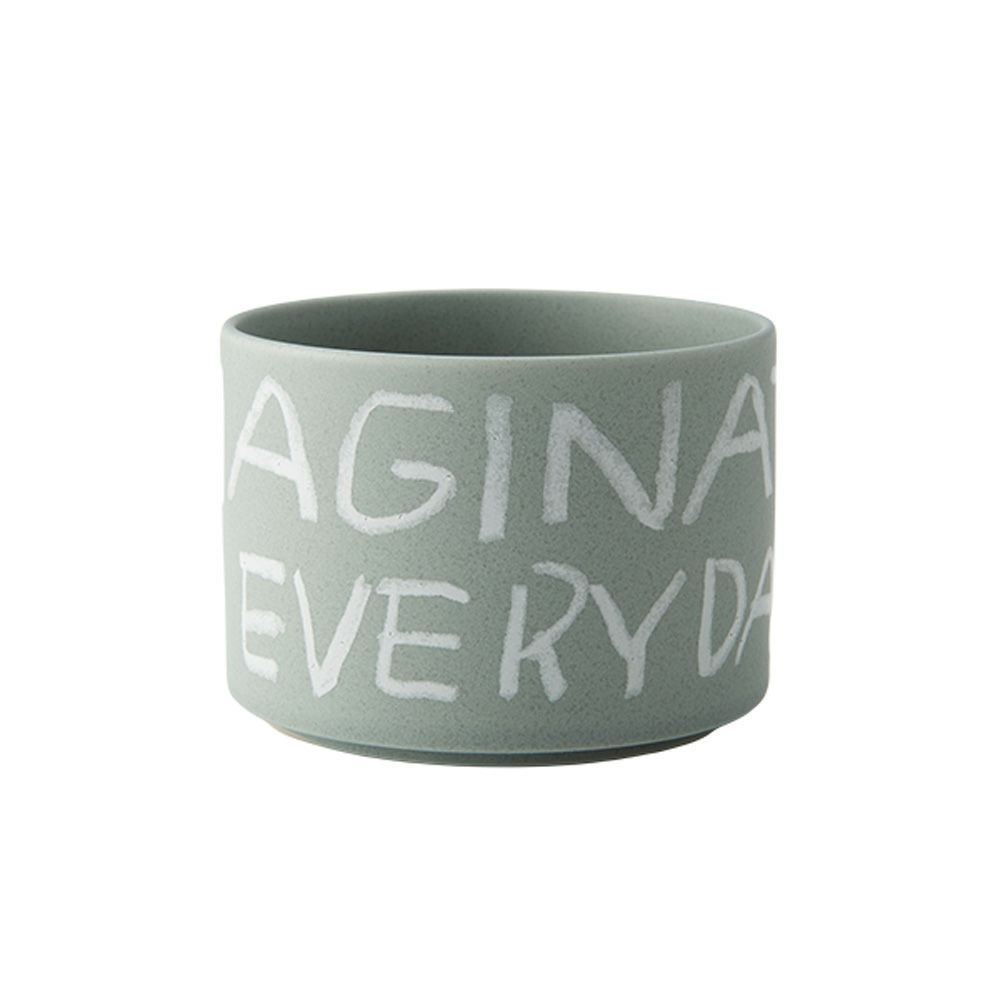 きほんのうつわ × Lee Izumida リサイクル土カップ（高台付き） 200ml 灰青 滝呂焼 IMAGINATION EVERYDAY