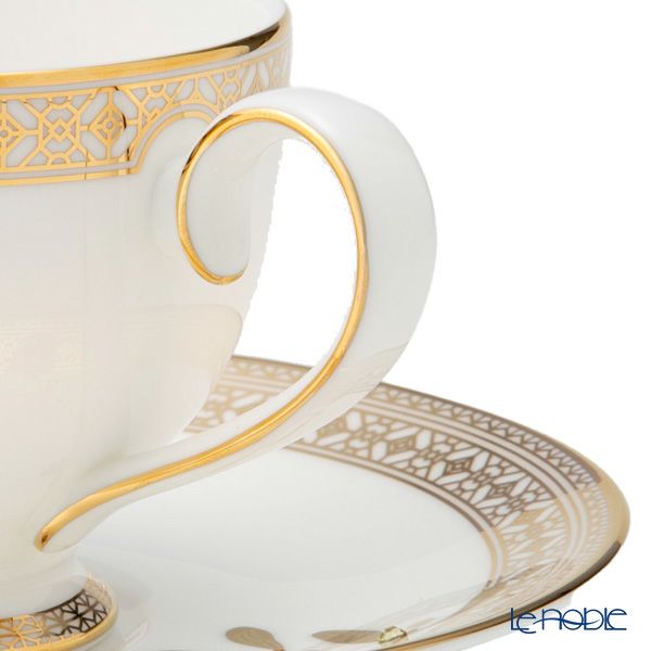 プラウナ ジュエリー スワロフスキーエレメント ゴールデンリーブス ティーカップ＆ソーサー 200ml