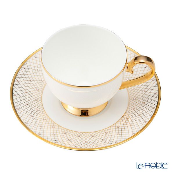 プラウナ ジュエリー スワロフスキーエレメント プリンセスゴールド ティーカップ＆ソーサー