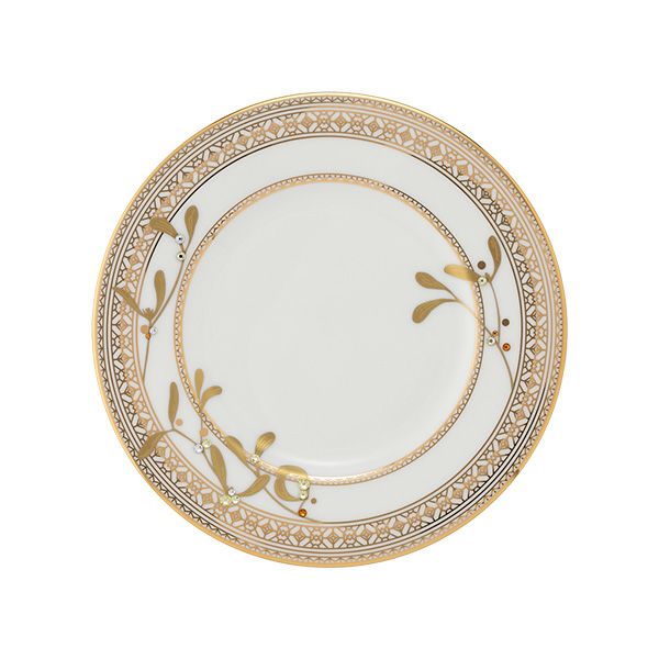 プラウナ ジュエリー スワロフスキーエレメント ゴールデンリーブス プレート 17cm