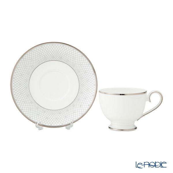 プラウナ ジュエリー スワロフスキーエレメント プリンセスプラチナ ティーカップ＆ソーサー