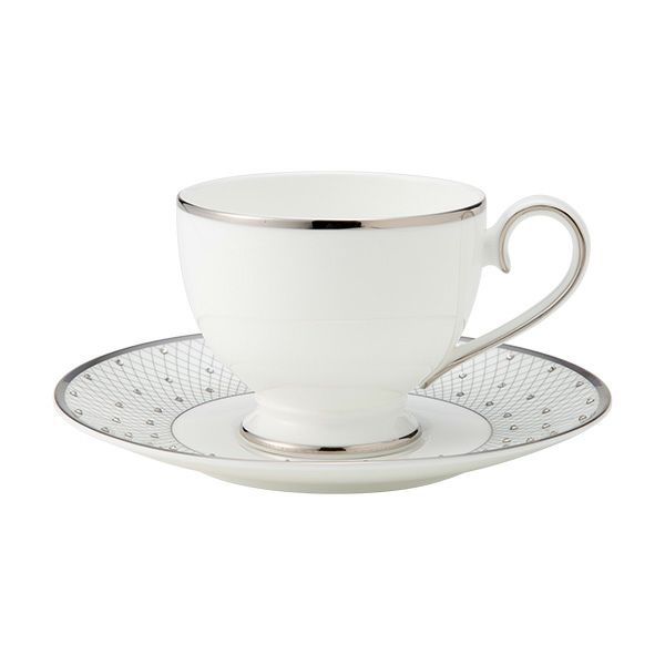 プラウナ ジュエリー スワロフスキーエレメント プリンセスプラチナ ティーカップ＆ソーサー