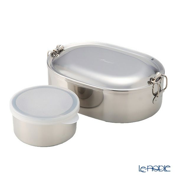 シーガル オーバルランチボックス 弁当箱 ステンレス 16cm（730ml） 【デザートカップ付】