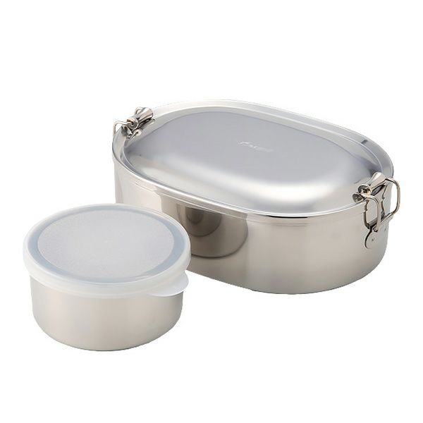 シーガル オーバルランチボックス 弁当箱 ステンレス 16cm（730ml） 【デザートカップ付】