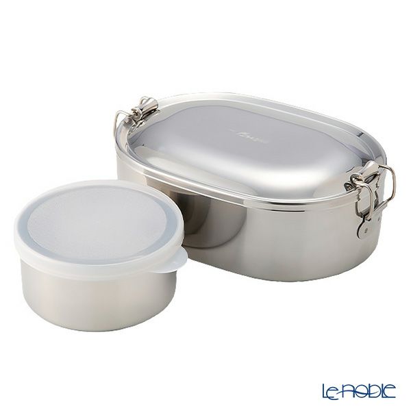 シーガル オーバルランチボックス 弁当箱 ステンレス 17cm（800ml） 【デザートカップ付】