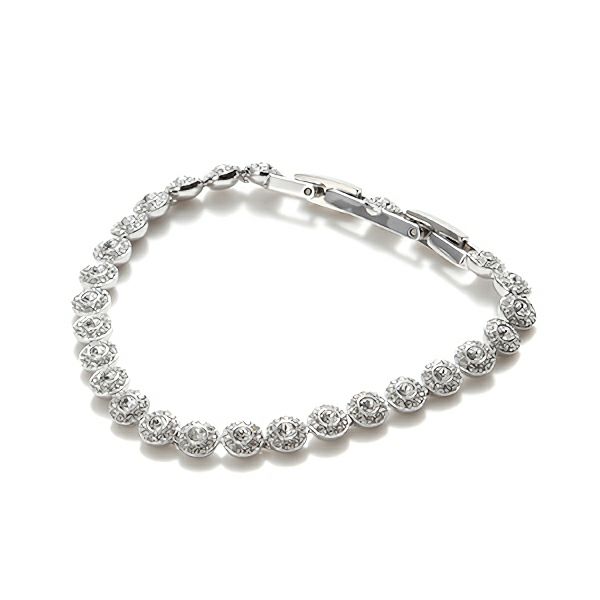 スワロフスキー ブレスレット Una Angelic Tennis ラウンド 小 ホワイト／ロジウム SW5071173