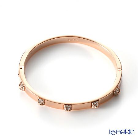 スワロフスキー バングル Dextera ホワイト／ローズゴールド S SW5098834
