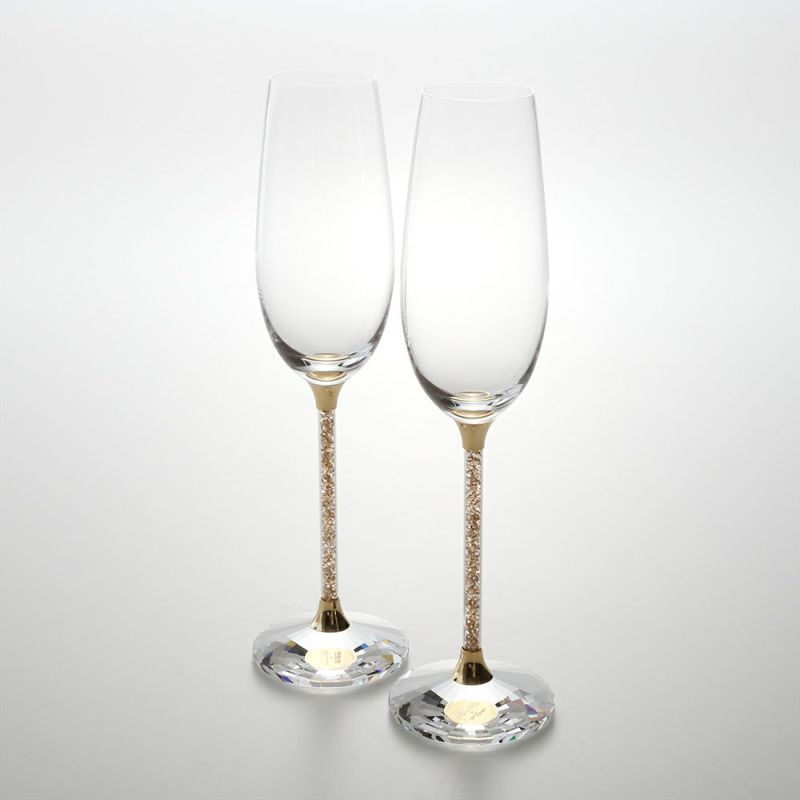 スワロフスキー Crystalline／シャンパンフルート ゴールド（2個セット） SWV5-102-143