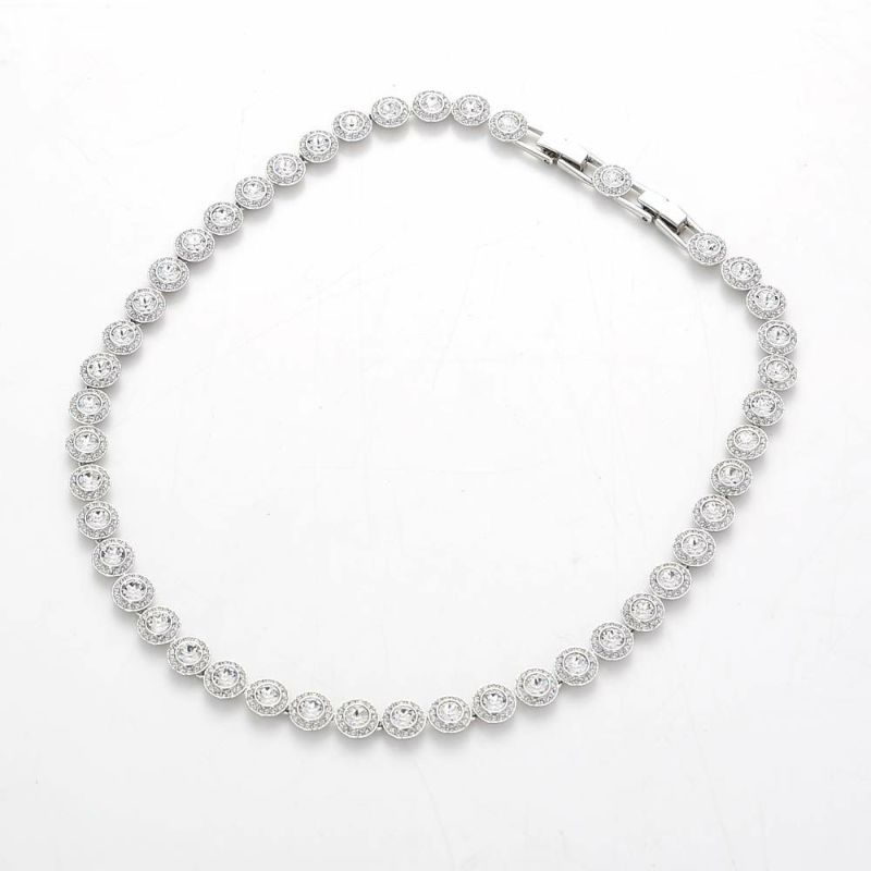 スワロフスキー ネックレス Una Angelic Tennis ラウンド ホワイト／ロジウム SW5117703