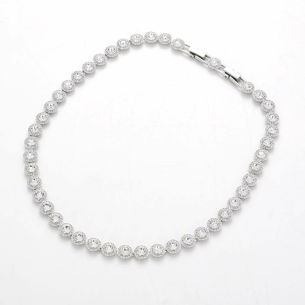 スワロフスキー ネックレス Una Angelic Tennis ラウンド ホワイト／ロジウム SW5117703