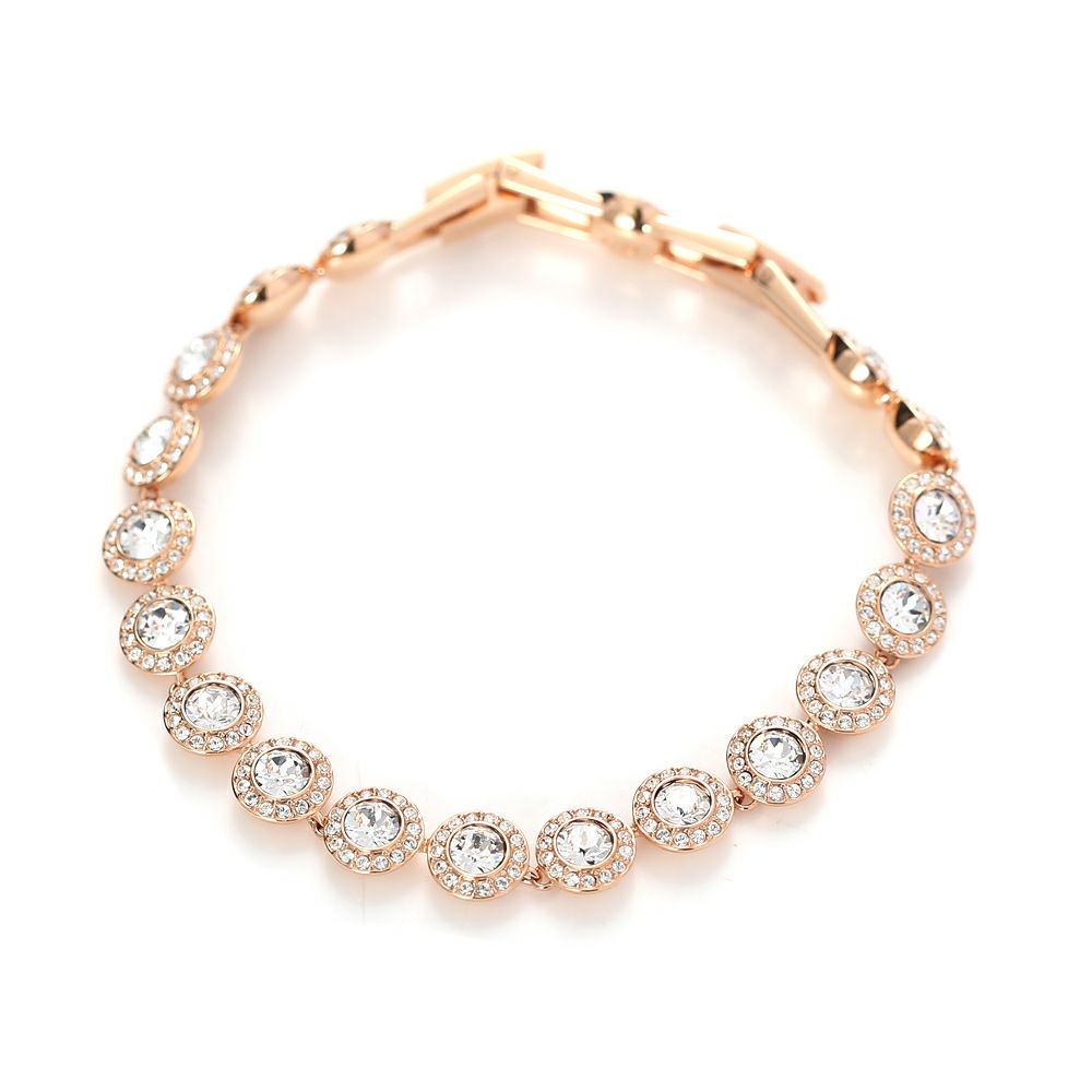 スワロフスキー ブレスレット Una Angelic Tennis ラウンド 中 ホワイト／ローズゴールド SW5240513