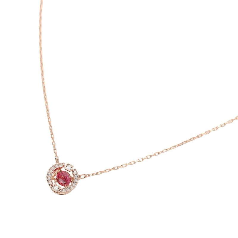 スワロフスキー ネックレス スパークリングダンスラウンド（ローズゴールド／レッド） SW5279421