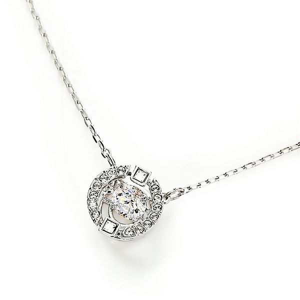 スワロフスキー ネックレス Una ラウンド ホワイト／ロジウム SW5286137