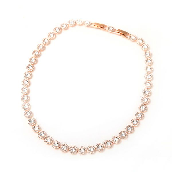 スワロフスキー ネックレス Una Angelic Tennis ラウンド ホワイト／ローズゴールド SW5367845