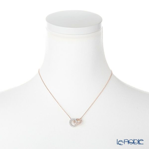 スワロフスキー ネックレス Dextera インターロッキングサークル ホワイト／ローズゴールド SW5414999 18AW