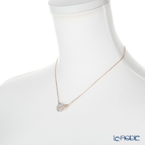 スワロフスキー ネックレス Dextera インターロッキングサークル ホワイト／ローズゴールド SW5414999 18AW