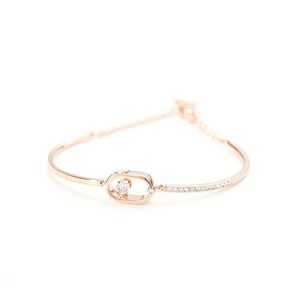 スワロフスキー ブレスレット Una ラウンド楕円形 ホワイト／ローズゴールド SW5472382 19SS