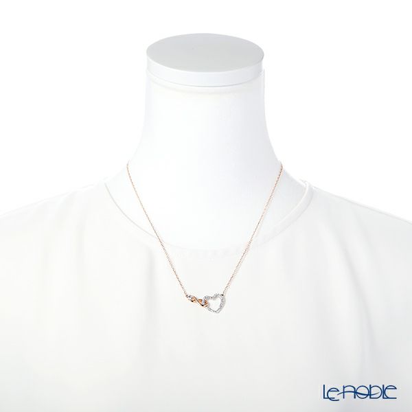 スワロフスキー ネックレス Hyperbola インフィニティ＆ハート ホワイト／ローズゴールド SW5518865 20SS