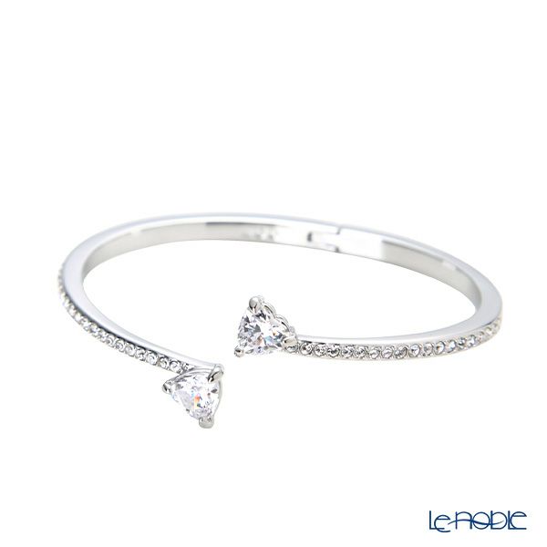 スワロフスキー バングル Mesmera Attract ハート ホワイト／ロジウム L SW5535289