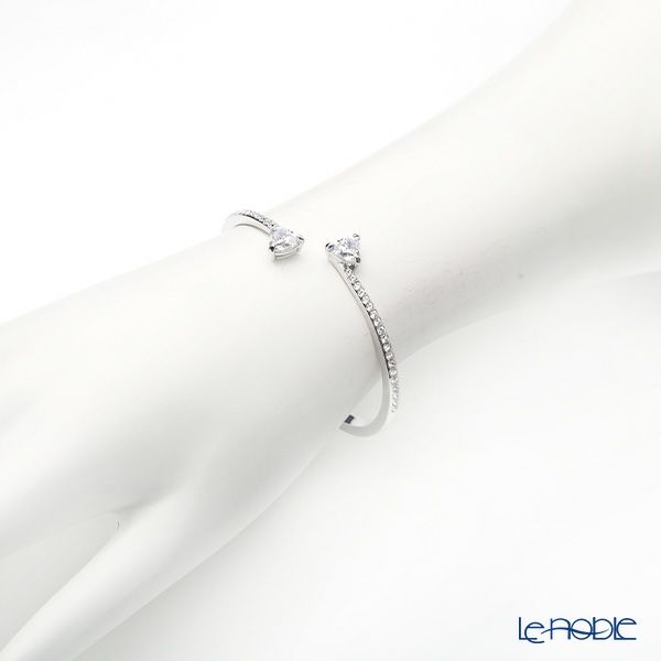 スワロフスキー バングル Mesmera Attract ハート ホワイト／ロジウム L SW5535289