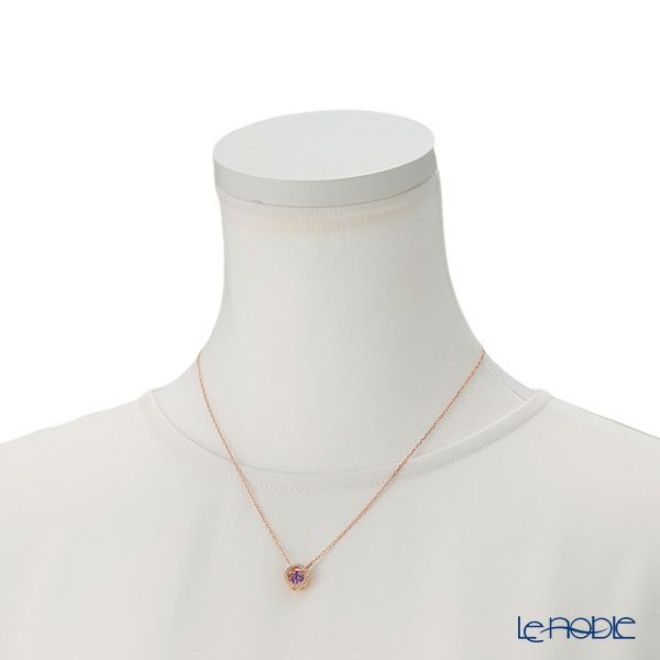 スワロフスキー ペンダント Una ラウンド パープル／ローズゴールド SW5620551