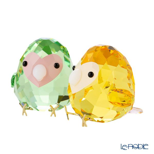 スワロフスキー Love Bird Couple SW5644844 23SS グリーン＆イエロー