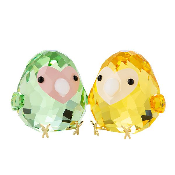 スワロフスキー Love Bird Couple SW5644844 23SS グリーン＆イエロー