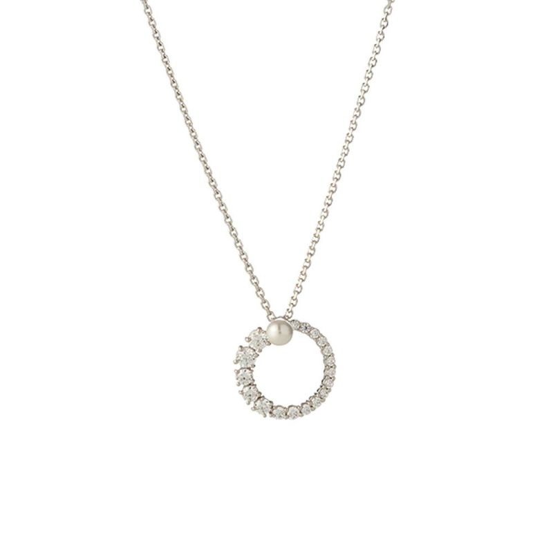 スワロフスキー ペンダント Matrix クリスタル・パール ラウンド （ホワイト／ロジウム） SW5688751 24AW