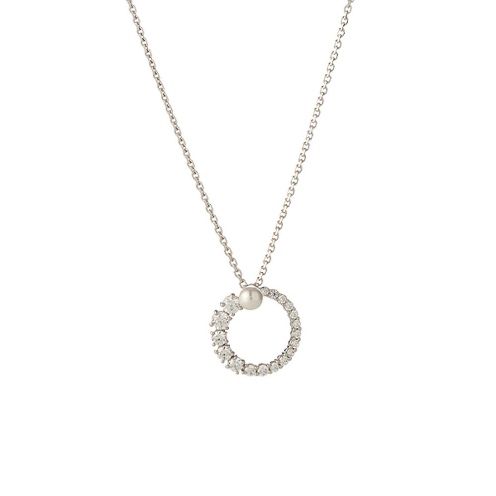 スワロフスキー ペンダント Matrix クリスタル・パール ラウンド （ホワイト／ロジウム） SW5688751 24AW