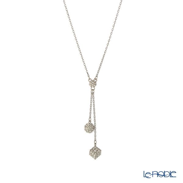 スワロフスキー Yペンダント Dextera 球体とキューブ （ホワイト／ロジウム） SW5693207 24AW