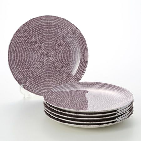 アラビア（ARABIA） 24h Avec アベック パープル プレート 26cm 6枚セット