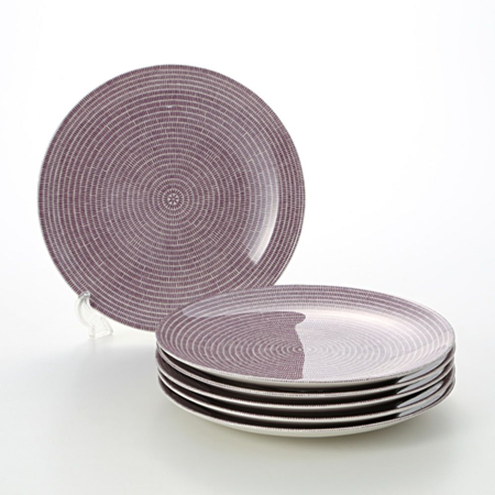 アラビア（ARABIA） 24h Avec アベック パープル プレート 26cm 6枚セット