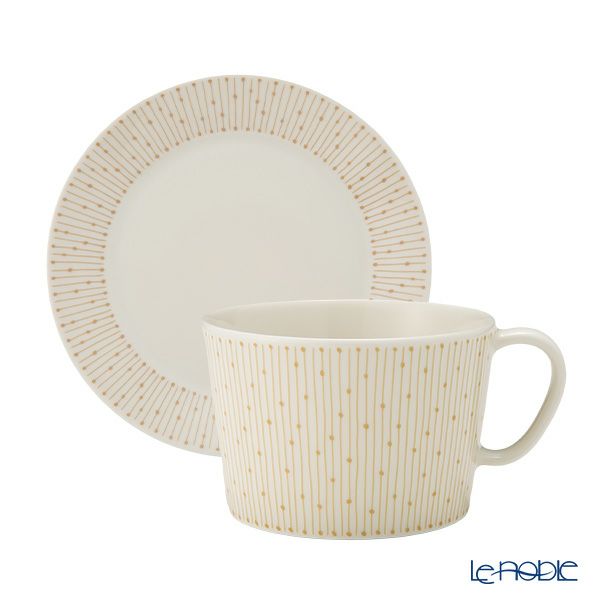アラビア（ARABIA） マイニオ サラストゥス Mainio Sarastus ベージュ カップ400ml ＆ プレート（蓋）15cm セット
