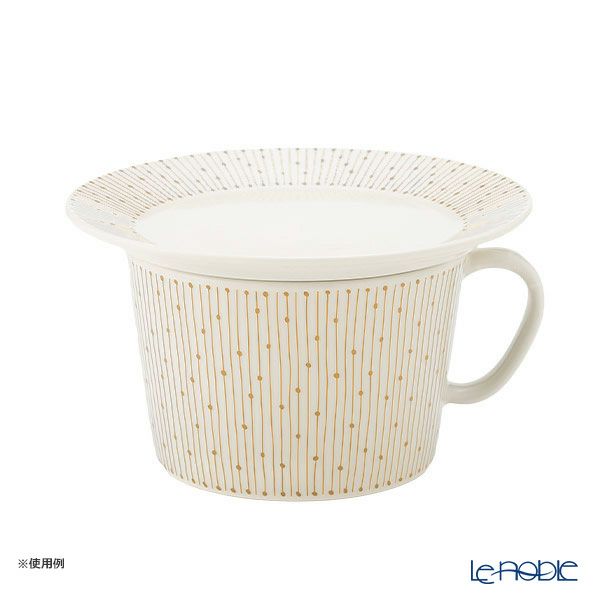 アラビア（ARABIA） マイニオ サラストゥス Mainio Sarastus ベージュ カップ400ml ＆ プレート（蓋）15cm セット