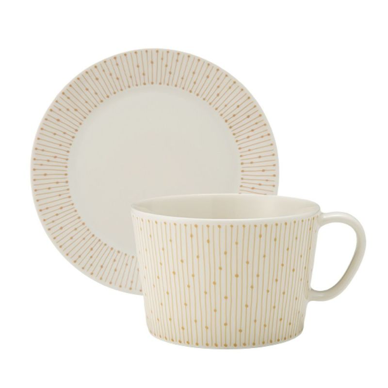 アラビア（ARABIA） マイニオ サラストゥス Mainio Sarastus ベージュ カップ400ml ＆ プレート（蓋）15cm セット