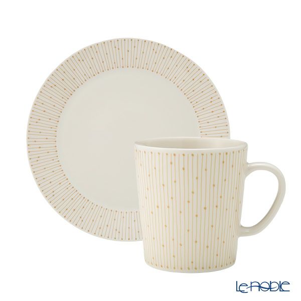 アラビア（ARABIA） マイニオ サラストゥス Mainio Sarastus ベージュ マグカップ300ml ＆ プレート19cm セット