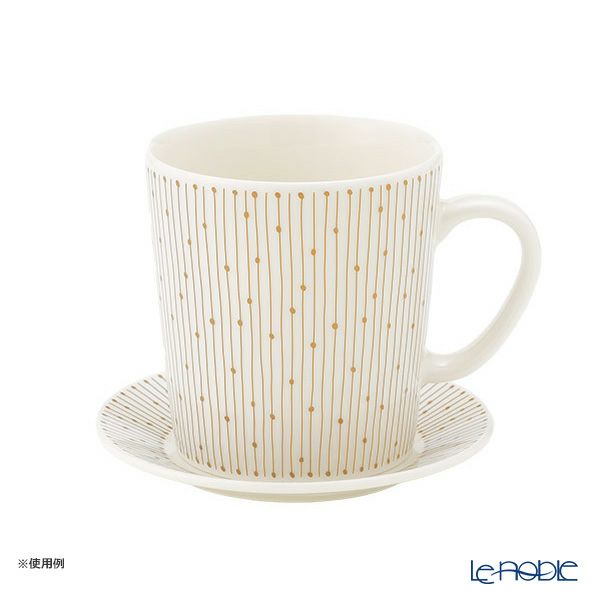 アラビア（ARABIA） マイニオ サラストゥス Mainio Sarastus ベージュ マグカップ300ml ＆ プレート（蓋）11cm セット